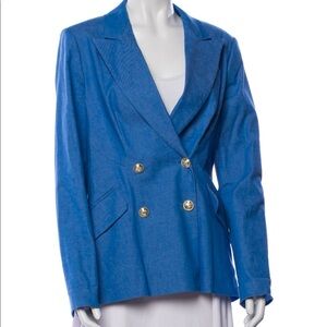 Derek Lam 10 Crosby Blue Blazer Gold